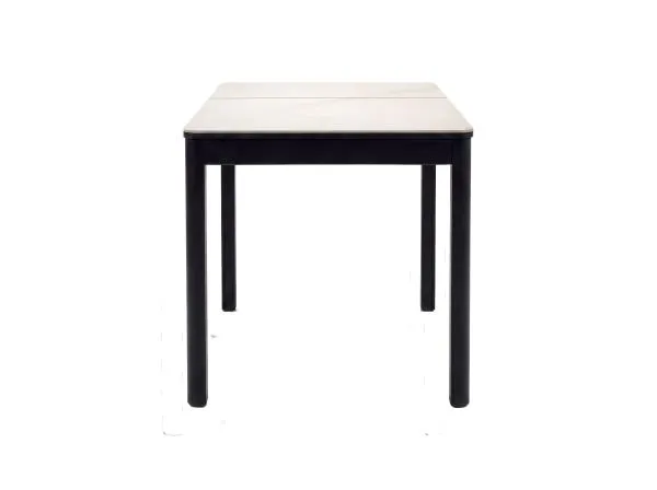 Стол DikLine DKQ120 Керамика белый Icelandic white jade (Ostra Bianco Light)/подстолье черное/опоры черные