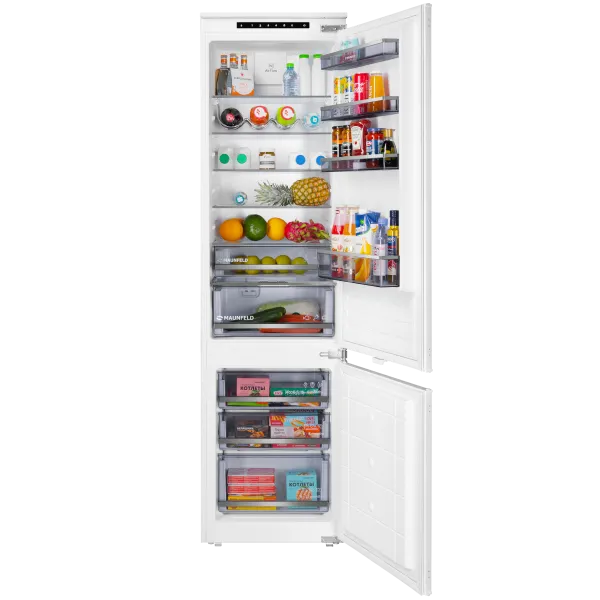 Встраиваемый холодильник LOW FROST с инвертором MAUNFELD MBF193SLFWGR Inverter Белый