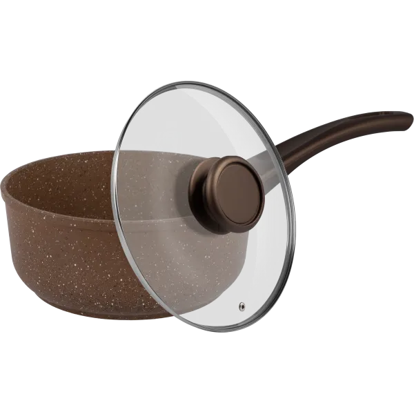 Ковш MAUNFELD CARMEL MF18CRM01SP из литого алюминия со стеклянной крышкой, 18 см, 1,6 л Коричневый Ковш MAUNFELD CARMEL MF18CRM01SP из литого алюминия со стеклянной крышкой, 18 см, 1,6 л Коричневый