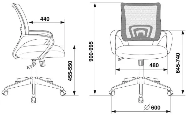 Кресло Бюрократ CH-695N темно-серый TW-04 сиденье черный TW-11 сетка/ткань крестов. пластик