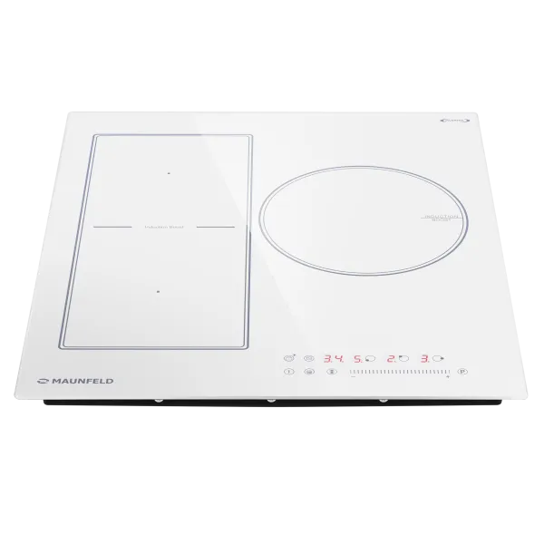 Индукционная варочная панель с объединением зон Bridge Induction MAUNFELD CVI453SBWH Inverter Белый