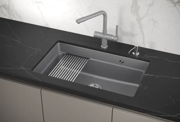 KS-7303U, АЛЮМИНИУМ, кухонная мойка, кварц KS-7303U, АЛЮМИНИУМ, кухонная мойка, кварц