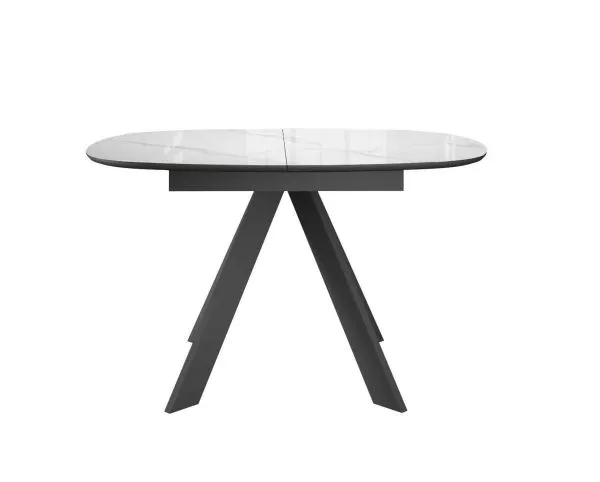 Стол DikLine BK100 Керамика Carrara Gloss (мрамор глянец белый)/подстолье черное/опоры черные