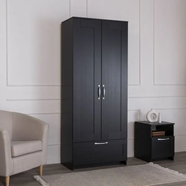 2.02.01.240.5 СИРИУС шкаф для одежды 2 двери и 1 ящик Дуб Венге RU