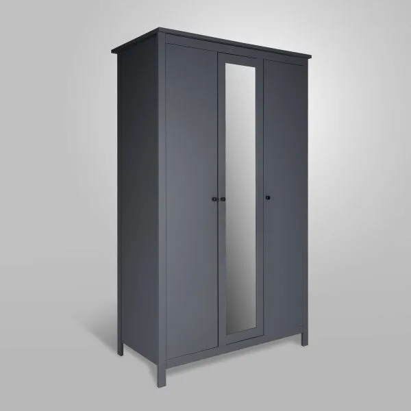 2.08.01.040.4 САГА шкаф 3 двери с зеркалом серый 2.08.01.040.4 САГА шкаф 3 двери с зеркалом серый