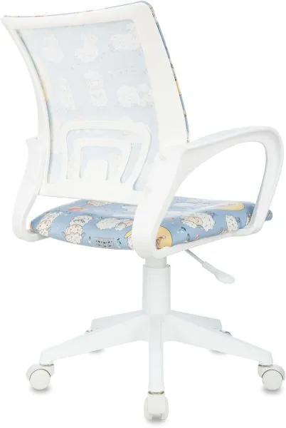 Кресло детское Бюрократ BUROKIDS 1 W голубой овечки крестов. пластик пластик белый