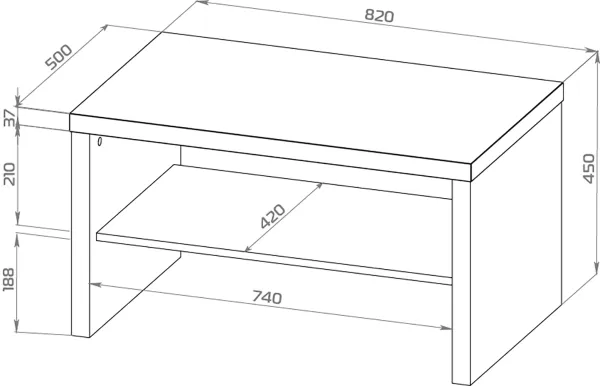S00135 Энкель 82С журнальный cтол 82x50x45, белый