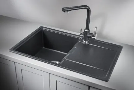 7804, ЧЁРНЫЙ, кухонная мойка, кварц