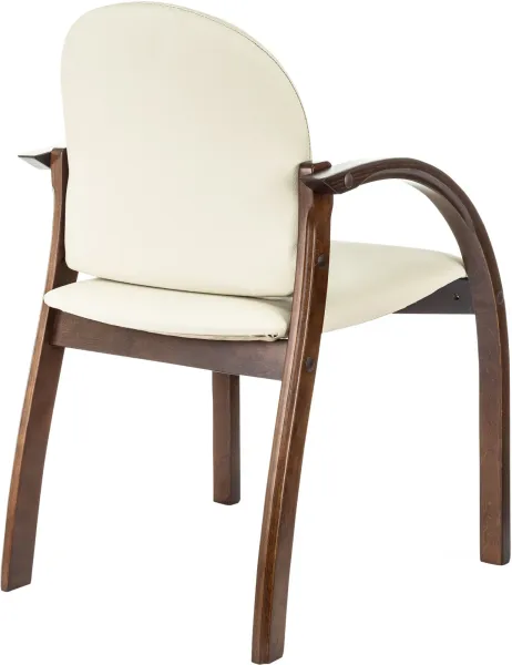 Стул Бюрократ Джуно светло-бежевый экокожа на ножках дерево