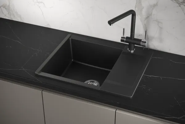 ES-6202, ЧЁРНЫЙ, кухонная мойка, кварц, ESTETICA ES-6202, ЧЁРНЫЙ, кухонная мойка, кварц, ESTETICA