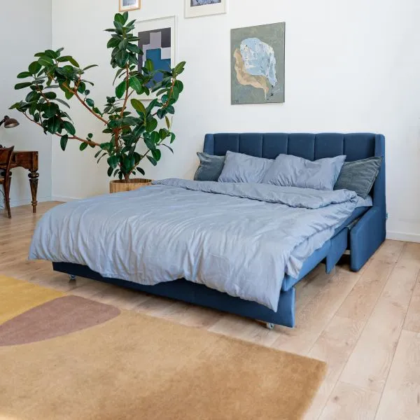 ВЕНЕЦИЯ Складная кровать темно-синяя, 145