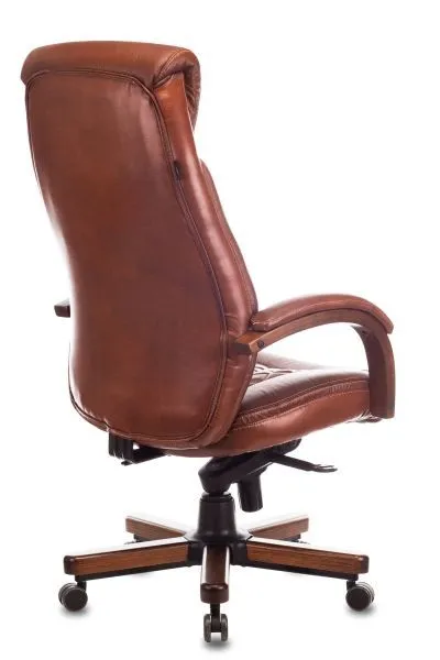 Кресло руководителя Бюрократ T-9924WALNUT светло-коричневый Leather Eichel кожа крестов. металл/дерево