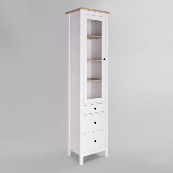 2.08.07.120.14 САГА шкаф с витриной 50 белый/ясень RU 2.08.07.120.14 САГА шкаф с витриной 50 белый/ясень RU