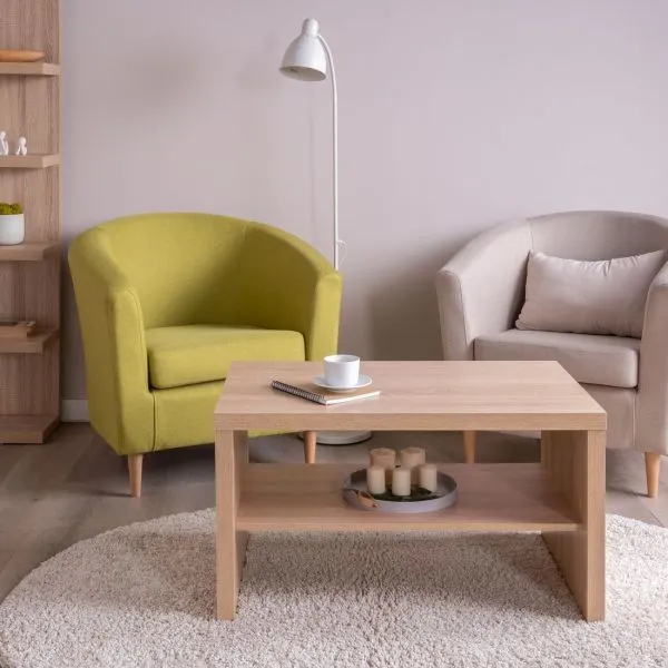 S00814 Энкель 82С журнальный cтол 82x50x45, дуб беленый