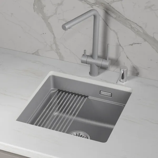 KS-4501iU, АРКТИК (БЕЛЫЙ), кухонная мойка, кварц