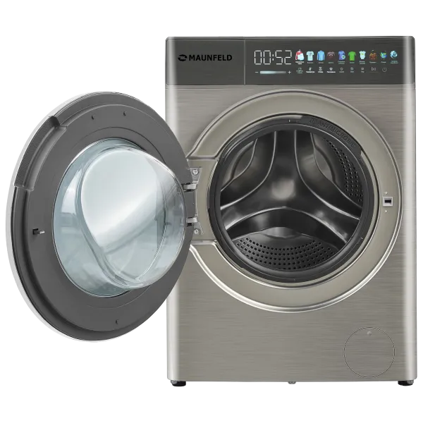 Стиральная машина c сушкой, инвертором и автодозированием MAUNFELD MFWD14116 Нержавеющая сталь