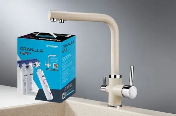 Комплект кухонный смеситель Granula 2015 Пирит + Фильтр Granula Комплект кухонный смеситель Granula 2015 Пирит + Фильтр Granula