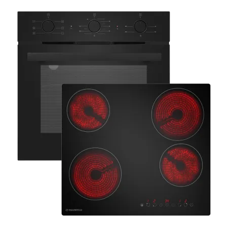 Комплект MAUNFELD Basel (Духовой шкаф AEOF6060B2 - 1шт., Варочная панель AVCE594STBK -1 шт.) Черный