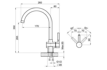 ST-31, БАЗАЛЬТ, СМЕСИТЕЛЬ КУХОННЫЙ ST-31, БАЗАЛЬТ, СМЕСИТЕЛЬ КУХОННЫЙ