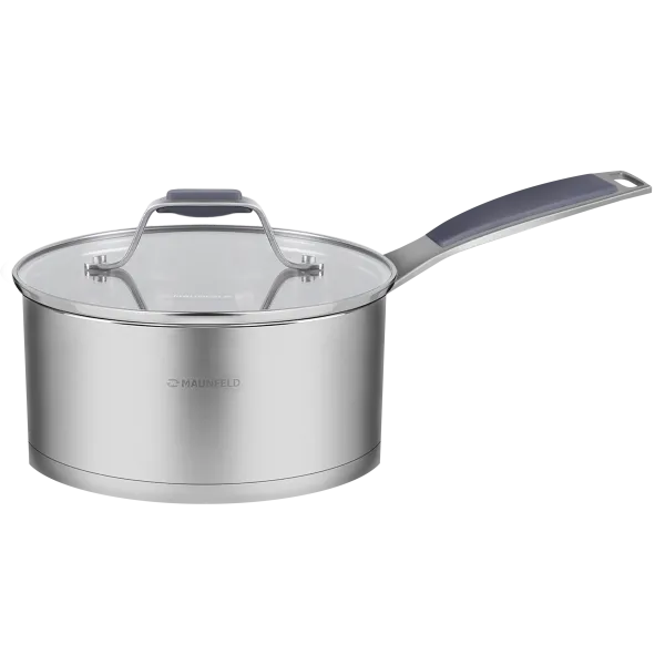 Ковш MAUNFELD MADISON MF18MS01SP из нержавеющей стали со стеклянной крышкой, 16 см, 1,8 л. Ковш MAUNFELD MADISON MF18MS01SP из нержавеющей стали со стеклянной крышкой, 16 см, 1,8 л.