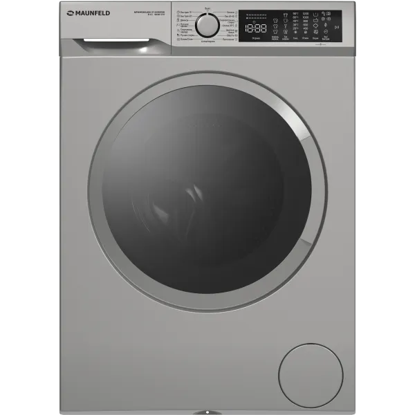 Стиральная машина с инвертором и паром MAUNFELD MFWM128400 ST INVERTER Нержавеющая сталь