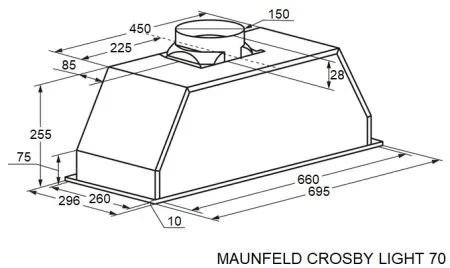 Кухонная вытяжка MAUNFELD Crosby Light 70 нержавеющая сталь Нержавеющая сталь