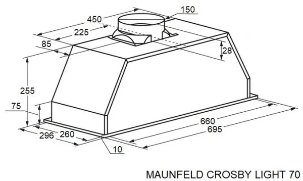 Кухонная вытяжка MAUNFELD Crosby Light 70 нержавеющая сталь Нержавеющая сталь