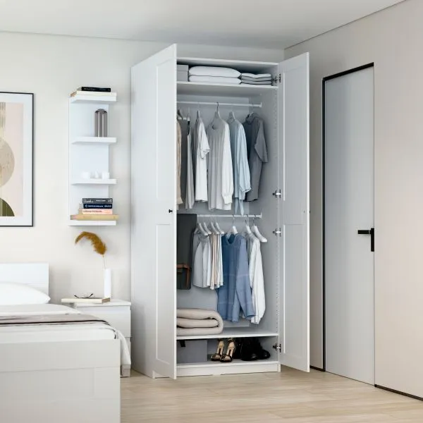 2.06.01.050.1 МАКС шкаф 2 двери 100х61х233 белый RU