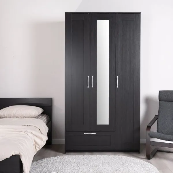 2.02.01.510.5 СИРИУС шкаф 3 двери и 1 ящик 117х59х220 Дуб Венге RU (с 1 зеркалом)