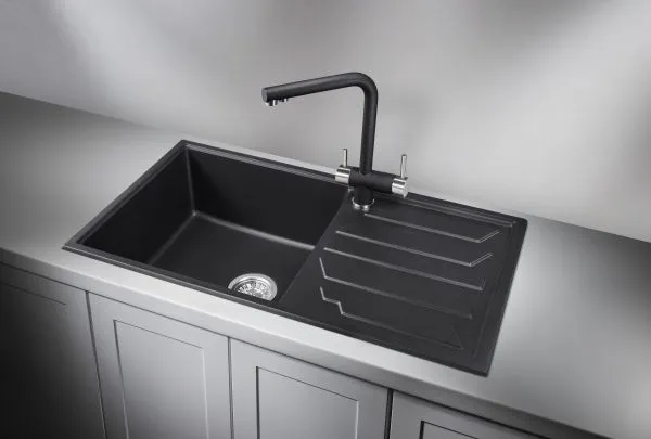 8601, ЧЁРНЫЙ, кухонная мойка, кварц