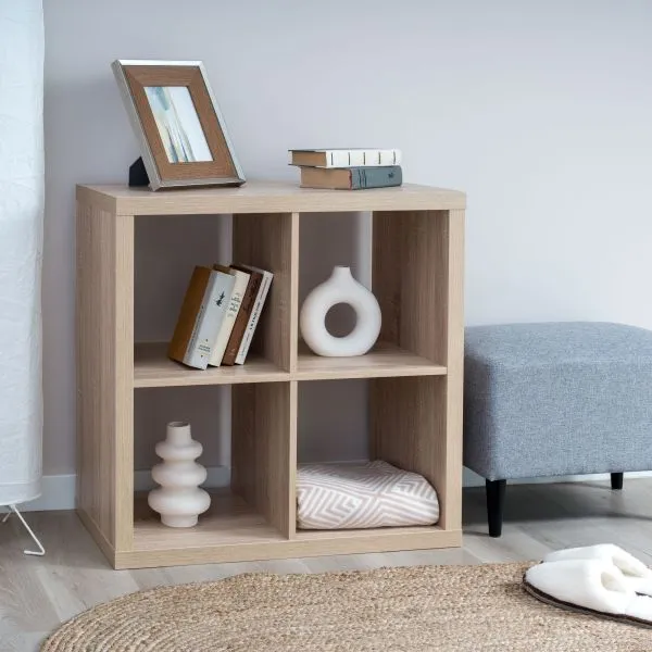 S00647 Фора 4 стеллаж 76х76х38, дуб беленый