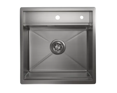 KS-5051, ГРАФИТ МАТОВЫЙ, стальная кухонная мойка KITCHEN SPACE