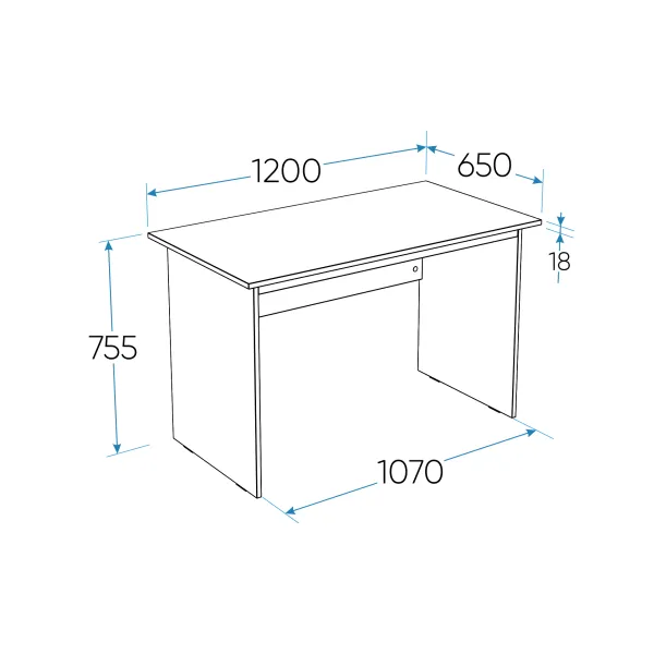 2.03.06.020.1 КАСТОР стол письменный 120х65 RU белый 2.03.06.020.1 КАСТОР стол письменный 120х65 RU белый