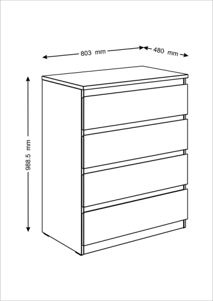 2.05.02.070.1 МАЛЬТА комод 4 ящика 80х99 белый RU 2.05.02.070.1 МАЛЬТА комод 4 ящика 80х99 белый RU