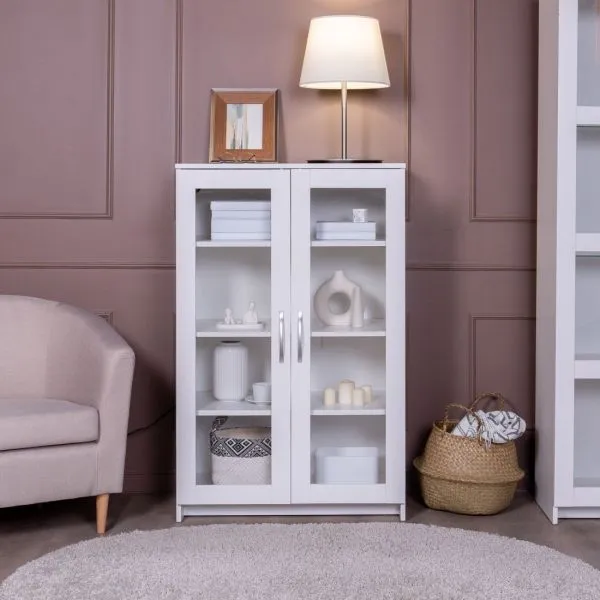 2.02.03.390.1 СИРИУС тумба 2 двери со стеклом 78х123 белая RU 2.02.03.390.1 СИРИУС тумба 2 двери со стеклом 78х123 белая RU