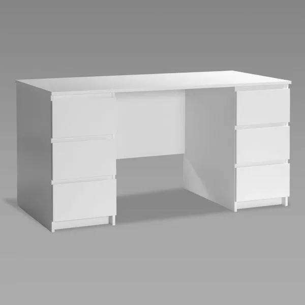 2.03.06.040.1 КАСТОР стол письменный 6 ящиков 151х65 RU белый 2.03.06.040.1 КАСТОР стол письменный 6 ящиков 151х65 RU белый