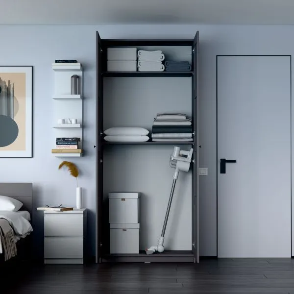 2.06.01.060.4 МАКС шкаф 2 двери 100х38х233 серый RU 2.06.01.060.4 МАКС шкаф 2 двери 100х38х233 серый RU