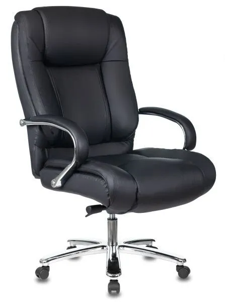 Кресло руководителя Бюрократ T-9925SL черный кожа крестов. металл хром Кресло руководителя Бюрократ T-9925SL черный кожа крестов. металл хром