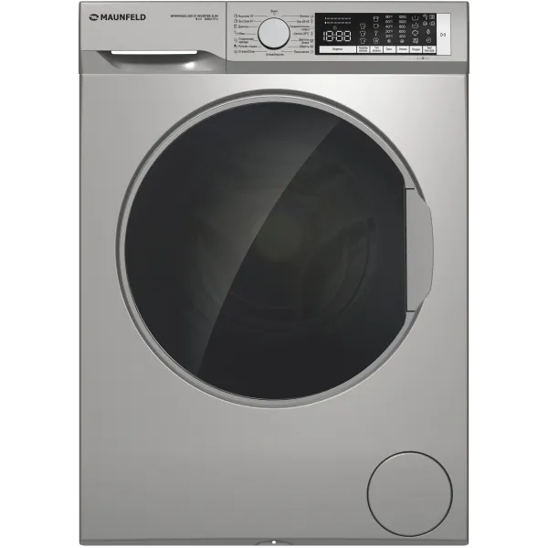 Стиральная машина с инвертором и паром MAUNFELD MFWM128300 ST INVERTER SLIM Нержавеющая сталь