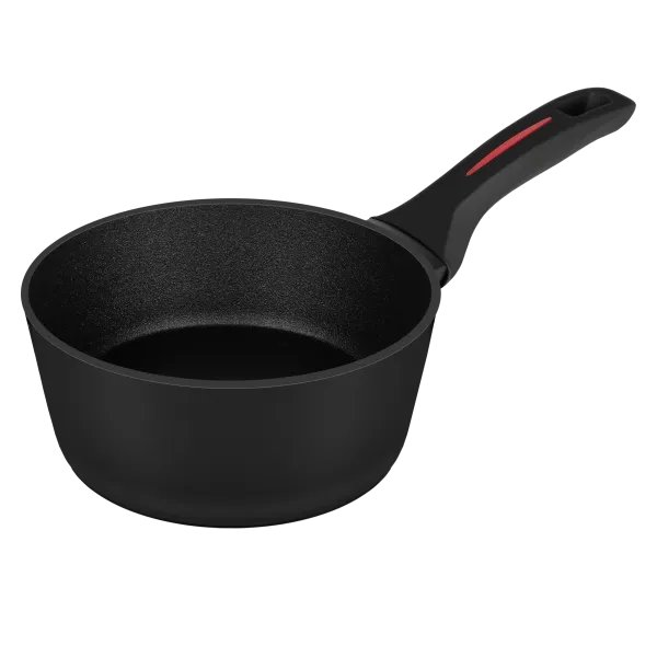 Ковш FILIGRANA CARITA  FG18CRT01SP из кованого алюминия со стеклянной крышкой, 18 см Черный