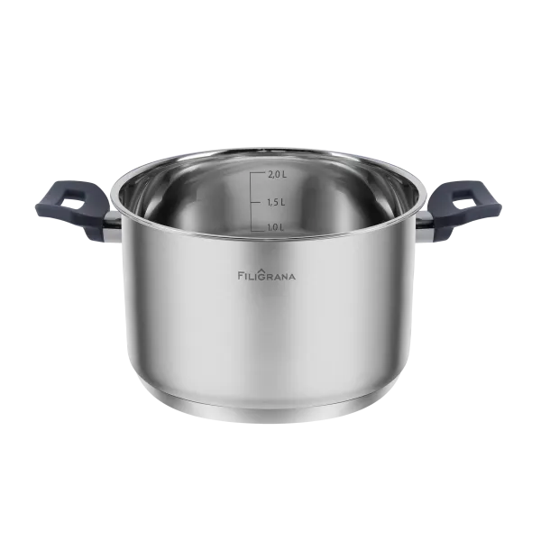 Кастрюля FILIGRANA STELLA FG30STL01CR из нержавеющей стали со стеклянной крышкой, 18  см, 2,6 л. Нержавеющая сталь