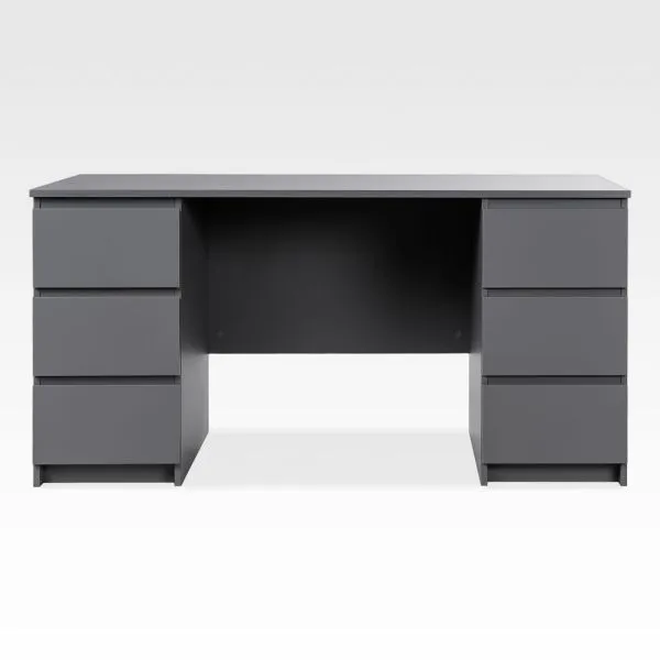 2.03.06.040.4 КАСТОР стол письменный 6 ящиков 151х65 RU серый 2.03.06.040.4 КАСТОР стол письменный 6 ящиков 151х65 RU серый