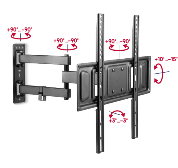 Кронштейн для ТВ наклонно-поворотный MAUNFELD MTM-3255FMD, 32"-55" Черный Кронштейн для ТВ наклонно-поворотный MAUNFELD MTM-3255FMD, 32"-55" Черный