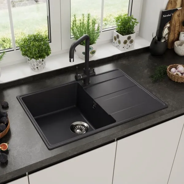 Кухонная мойка MAUNFELD Lacrima 750 MFQS-750B черный Черный Кухонная мойка MAUNFELD Lacrima 750 MFQS-750B черный Черный