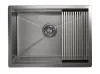 KS-6045U, ЧЕРНЫЙ МАТОВЫЙ, стальная кухонная мойка KITCHEN SPACE