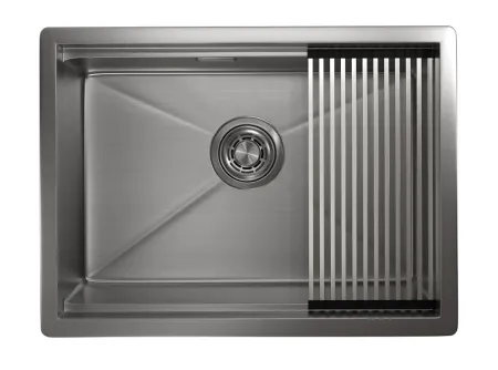 KS-6045U, ЧЕРНЫЙ МАТОВЫЙ, стальная кухонная мойка KITCHEN SPACE
