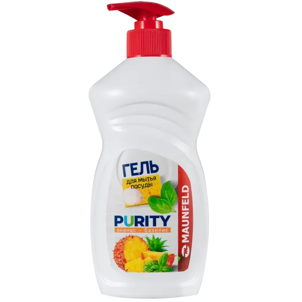 Гель для мытья посуды Maunfeld Purity Ананас и базилик 450г MDL450PD с дозатором Гель для мытья посуды Maunfeld Purity Ананас и базилик 450г MDL450PD с дозатором