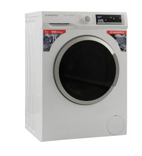 Стиральная машина с инвертором и паром MAUNFELD MFWM127WH200 ST INVERTER SLIM Белый