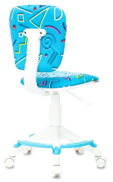 Кресло детское Бюрократ CH-W204/F голубой Sticks 06 крестов. пластик подст.для ног пластик белый