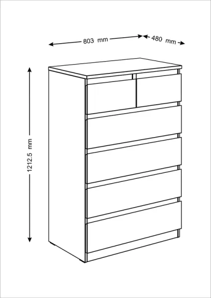 2.05.02.100.1 МАЛЬТА комод 4+2 ящика 80х121 белый RU 2.05.02.100.1 МАЛЬТА комод 4+2 ящика 80х121 белый RU